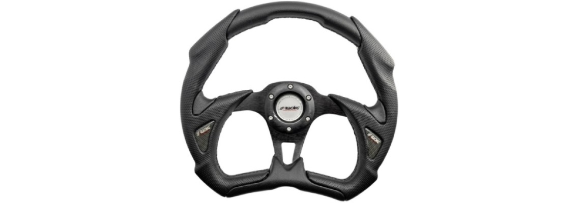 VOLANTE SPORTIVO SIMONI RACING NERO IN PELLE